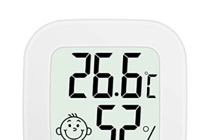Ainiv Igrometro Termometro Digitale, 1 Pezzi Mini Igrometro Termometro con Emoji per Interni, Termometro Ambiente LCD, Monitor di Temperatura e umidità per Casa, Serra, Stanza, Ufficio, Bianca