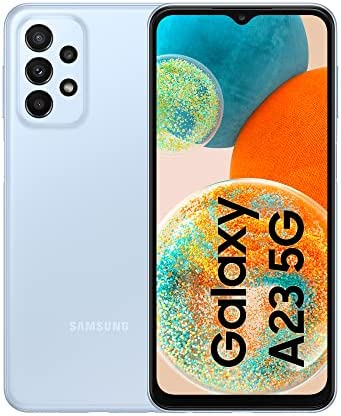 Samsung Galaxy A23 5G Smartphone Android 12, Display Infinity-V 6.6’’¹, 4GB RAM e 128GB di memoria interna espandibile², Batteria 5000 mAh³, Awesome Blue [Versione Italiana]