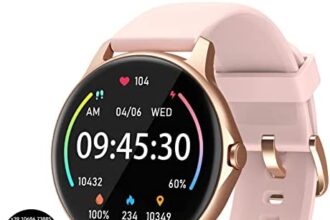 Smartwatch Uomo con Chiamate, Orologio Smartwatch Donna Rotondo con Contapassi, Sonno Monitor, Cardiofrequenzimetro, SpO2, Impermeabile IP68, 100 Modalità Sportive Fitness Smartwatch per Android/IOS