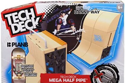 Tech Deck, Mini Skate Finger Skate Mega Rampa Half Pipe X-Connect, Set di Rampe Personalizzabile con Mini Skate, Giocattolo per Bambini e Bambine da 6 Anni in su