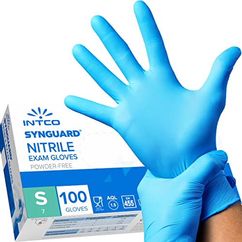 100 guanti in Nitrile senza polvere, senza lattice, ipoallergenici, certificati CE conforme alla norma EN455 guanti per alimenti guanti medici monouso (S)