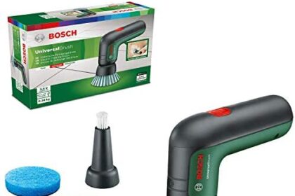 Bosch Spazzola elettrica di pulizia UniversalBrush (batteria da 3,6 V integrata, 1 cavo micro USB e 4 accessori per la pulizia inclusi, in confezione di cartone)