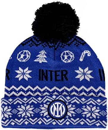 Inter Cappellino di Natale 2022, Taglia Unica, Unisex, Prodotto Ufficiale, Blu