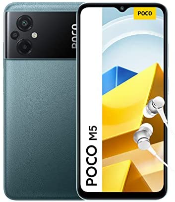 POCO M5 - Smartphone 4+64GB, 6.58” 90Hz FHD+ DotDrop Display, MediaTek Helio G99, 50MP AI tripla fotocamera, 5000mAh, NFC, Verde (versione IT + 2 anni di garanzia)