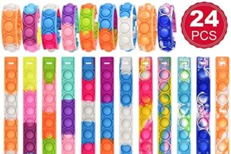 Pop Bubble Fidget Braccialetto, Pop It Bracciali Set, Antistress Braccialetto Giocattoli Regolabile Sensoriale Multicolore Push Bubble Bracelets Fidget Toys per Bambini Adulti