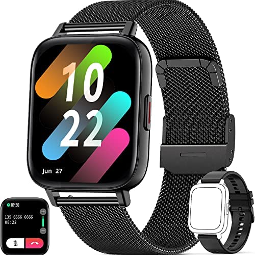 Smartwatch Uomo 1,7'' HD Orologio Tracker Fitness con Risposta Chiamate Cardiofrequenzimetro SpO2 Monitor Sonno Contapassi Notifiche Messaggi Cronometro Smart Watch Sportivo per Android iOS