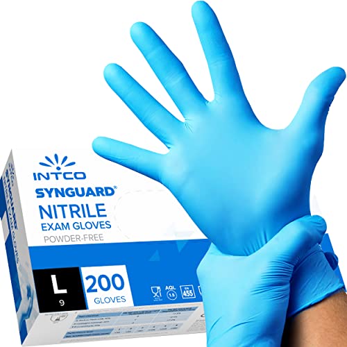 200 guanti in Nitrile L senza polvere, senza lattice, ipoallergenici, certificati CE conforme alla norma EN455 guanti per alimenti guanti medici monouso