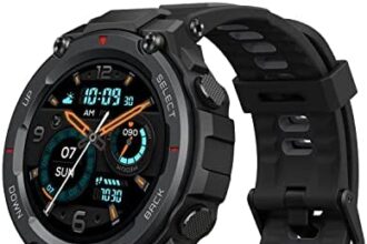 Amazfit T-Rex Pro Smartwatch Orologio Intelligente Fitness Schermo AMOLED da 1,3’’, GPS Integrato Impermeabile 10 ATM, 100 Modalità di Allenamento, Durata della Batteria di 18 Giorni, Monitor del Sonno, Uomo, Donna