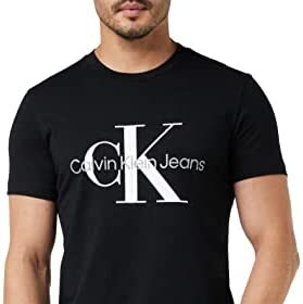 Calvin Klein Jeans Core Monogram Slim Tee T-Shirt, CK Black, M Uomo