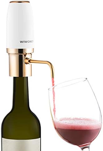 WIWONEY Aeratore e versatore elettrico di vino, decanter automatico intelligente, dosatore ricaricabile con cavo micro USB