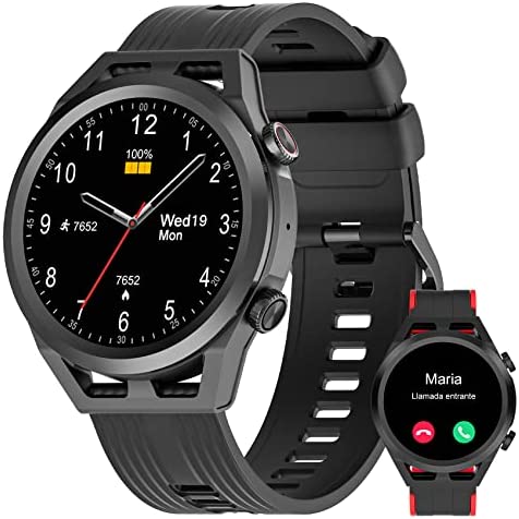 IOWODO R8Pro Smartwatch Uomo Donna Chiamate e Riproduci Musica Orologio Fitness con Impermeabile/Cardiofrequenzimetro/Pedometro/Ossigeno nel Sangue/Sonno/Calcolatrice,Smart Watch per Android iOS