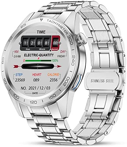 LIGE Smartwatch Chiamate da Uomo Moda, 1,32” Orologio Fitness Uomo IP67 Impermeabile Acciai Inossidabili Notifiche Messaggi Orologio Da Polso Uomo Cardiofrequenzimetro Frequenza per Android iOS