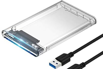 SABRENT Case SSD/HDD Hard Disk Esterno da SATA 2.5 pollici a USB 3.2, Custodia per disco rigido esterno, Adattatore per disco rigido da 7mm/9,5 mm, [Supporto UASP SATA I II III] Trasparente (EC-OCUB)