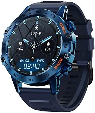 SoPrii Smartwatch Uomo Orologio Fitness Smart Watch Tracker di attività con Le Chiamata Bluetooth, informazione, 100+ modalità Sport Salute Fitness Tracker, Cronometro per iOS Android（Blu）