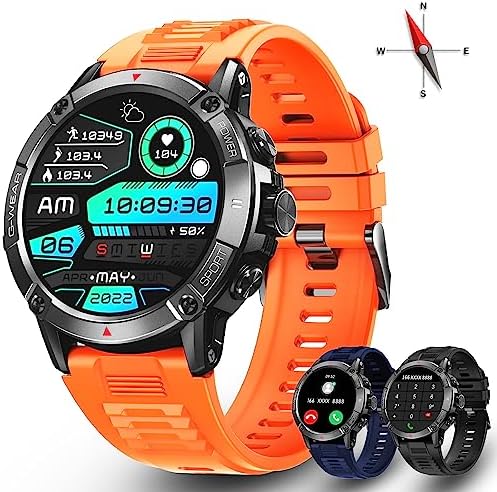 Fitonus Smartwatch Uomo Chiamata Bluetooth,1,6'' Orologio Smartwatch Uomo Sempre in Mostra,Impermeabil IP68,Orologio Fitness Tracker,Cardiofrequenzimetro Smartwatch per Android iOS, 3 Cinturino