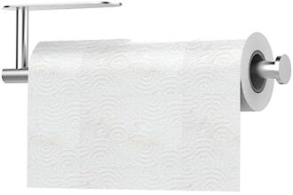 Nutabevr Acciaio Inox Portarotolo cucina, Portarotoli Cucina da Parete Autoadesivo o Forabile, Verticale o Orizzontale Installazione porta tovaglioli da cucina, Porta asciugamani bagno