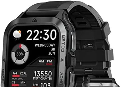 TESOFIT TANK M2 Smartwatch Uomo Chiamate,60+Giorni Battery,50 M Impermeabile,70 Modalità Sport,Tracker Intelligente del Sonno,Contapassi, SpO2,1,85 HD Pollici Touchscreen,Smart Watch Militari