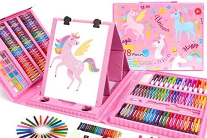 tech LIVING Set di pittura da disegno per ragazzi, forniture artistiche con pastelli a olio, matite colorate, penne ad acquerello, regali (rosa, 208 pezzi)