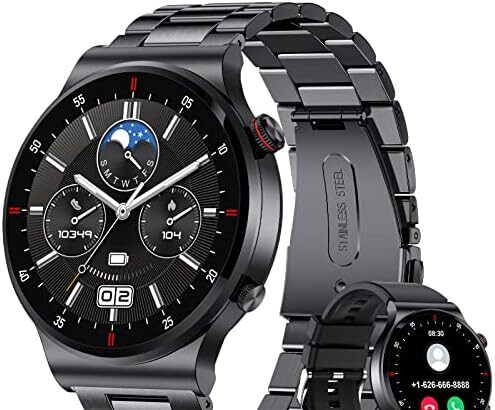 SIEMORL Orologio Smartwatch Uomo con Chiamata Bluetooth, 1,39'' con Cardiofrequenzimetro/Monitoraggio del Sonno, IP67 Impermeabile Smart Watch con 100 Modalità Sportive per Android IOS,Nero