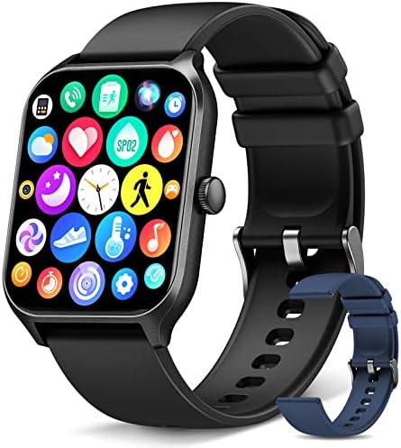 XINGHESF Smartwatch Uomo Chiamata Bluetooth, 1.96''HD Schermo Orologio Smartwatch con 110+ modalità Sportive/Corona Rotante/Frequenza Cardiaca/SpO2/Sonno/IP68/Notifiche Messaggi Whatsapp Android iOS
