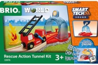 BRIO Tunnel Azione di Soccorso Smart Tech Sound, BRIO World Ferrovie, Giochi per Bambini, Età Raccomandata 3+ Anni, Compatibile con Tutti i Prodotti BRIO