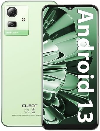 CUBOT Note 50 Smartphone, 16GB RAM + 256GB ROM/1TB Telefono Cellulari, Android 13 6.56'' HD+ Cellulare, 5200mAh Batteria Telefoni, 50MP+8MP Fotocamere, Octa Core, Face ID/Fingerprint/NFC/OTG (Verde)