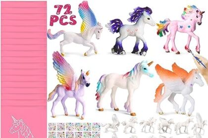 NCKIHRKK 18 Set Pittura Bambini, Gadget Unicorno Compleanno, Regalini Invitati e di Fine Festa, Pignatta Giochi