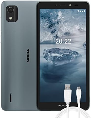 Nokia C2 2nd Edition Smartphone 4G 32GB, 2GB RAM, Display 5.7", Camera 5 Mp, Batteria 2400 mAh, Dual Sim, Blue Ghiaccio, Versione con Cavo Micro-USB Aggiuntivo (1mt)