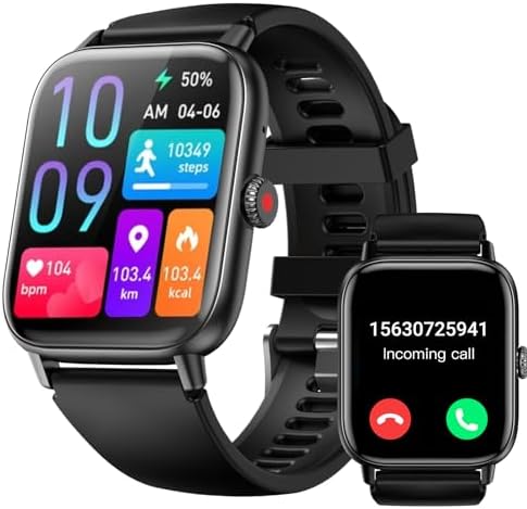 Smartwatch Uomo Donna,1.85" Orologio Smartwatch Effettua/Risposta Chiamate Bluetooth,100+ Modalità Sport,Impermeabile IP67 Orologi Sportivo,Fitness Tracker con Contapassi SpO2 Sonno per Android iOS