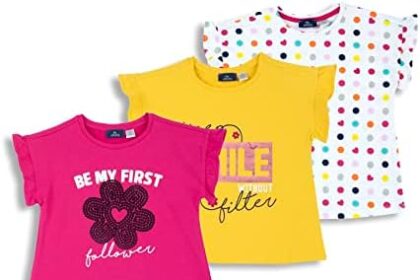 Chicco Set T-shirt Con Maniche Corte in cotone, Bambine e ragazze