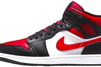 Jordan 1 Mid Black Fire Red GS 554725 079