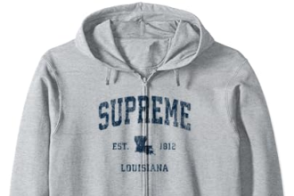 Supreme Louisiana LA Vintage Athletic Navy Sport Design Felpa con Cappuccio