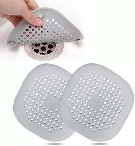 2 Pcs Filtro per Lavello in Silicone, Protezioni per Scarico Cucina, Doccia e Vasca e Bagno, Ventosa