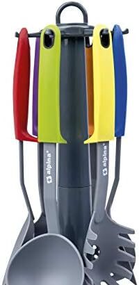 Alpina Set di Utensili da Cucina in Nylon, 7 Pezzi, Multi-Coloured, 6 unità