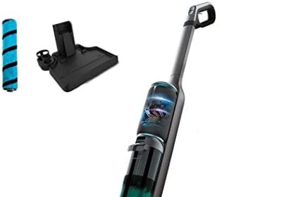 Cecotec Mocio elettrico FreeGo Wash&Vacuum Spray 250 W, Friega e aspira allo stesso tempo, Autonomia 35 minuti, rullo Jalisco, spray d'acqua, Serbatoio dell'acqua pulito e 750 ml sporco, Base.