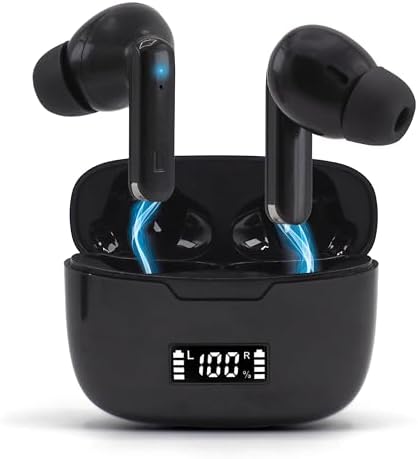 DCB SOUND Cuffie Bluetooth 5.3-Airpods-Auricolari Bluetooth con 4 MIC HD-Cuffie per IOS/ANDROID-Cuffie Wireless Bassi Potenti-Air pods-Auricolari Suono Immersivo-Cuffie wireless bluetooth 36H(nero)