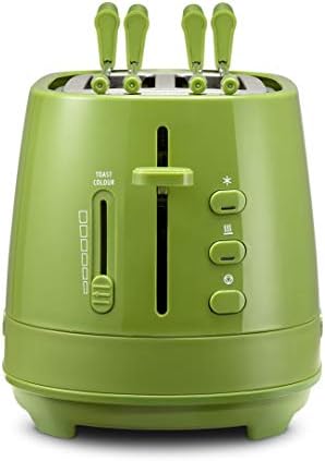 De'Longhi CTLAP2203.GR Tostapane con Pinze, Controllo Progressivo del Grado di Tostatura, Indicatori Luminosi, Cassetto Raccoglibriciole, Piedini Antiscivolo, Potenza 550 Watt, Plastica, Verde