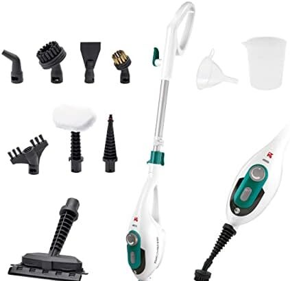 Di4 Steamclean Multi10 Max, Scopa Elettrica Lavapavimenti, Scopa a Vapore Multifunzione 10 in 1, Manico Telescopico Estendibile, Pulitore a Vapore 1500 W, Bianco