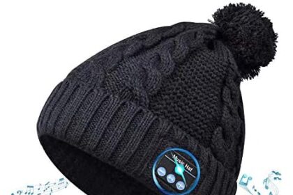 GeekerChip Cappello Bluetooth Regalo Uomo(Nero),Berretto Uomo Donna Invernali,Bluetooth 5.0 Cappello,Compatibile con Smartphone/PC/Tablet,per Sport all'Aria Aperta Sci Campeggio Escursionismo