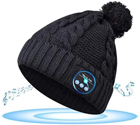 GeekerChip Cappello Bluetooth Regalo Uomo(Nero),Berretto Uomo Donna Invernali,Bluetooth 5.0 Cappello,Compatibile con Smartphone/PC/Tablet,per Sport all'Aria Aperta Sci Campeggio Escursionismo