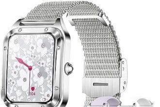 Iaret Smartwatch Donna Chiamata e Risposta, Orologio Smart Watch Notifiche Messaggi per Android iOS, Argento