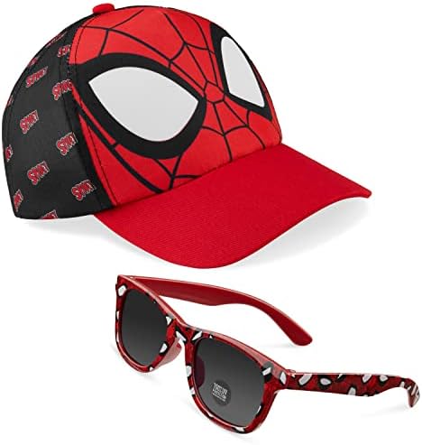 Marvel Cappello con Visiera Occhiali da Sole Bambino Cappello Baseball Regolabile Occhiali da Sole Bambini Protezione UV Berretto e Occhiali Gadget