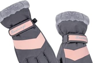 Mooklin Guanti da Sci Invernali, Guanti Sportivi Touchscreen Caldo Antiscivolo Sportivo per Uomo Donna, Guanti da Snowboard per Escursionismo, Corsa, Ciclismo, Arrampicata, Moto - Nero