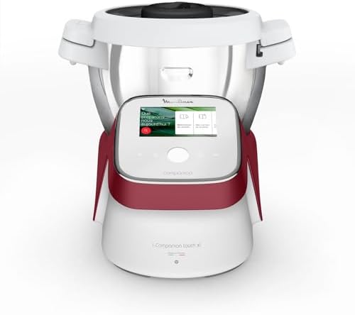 Moulinex Robot da Cucina Multifunzione I-Companion Touch XL, Potenza 1550 W, Capacità 4,5L, Temperatura da 30 a 150 °C, 14 Programmi Automatici e 5 Accessori Dedicati, HF9345