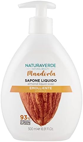 Naturaverde | Natural Beauty - 1 Sapone Liquido Mandorla, per Mani, Viso, Detergente, Emolliente, 500ml