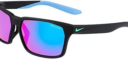 Nike Maverick Rge Sunglasses, 010 Matte Black/Turq Mirror, 59 Unisex