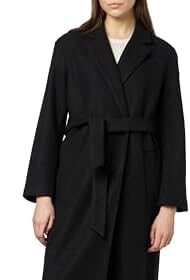 ONLY Onltrillion Belt X-Long Coatigan CC RP Cappotto Lungo, Nero, S Donna