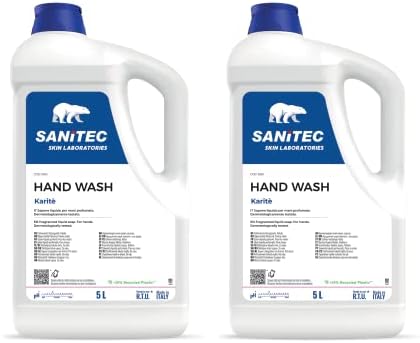 SANITEC igiene sicura Hand Wash, Sapone Liquido Profumato Idratante con Glicerina e Antibatterico, Deterge le Mani Lasciandole Pulite, pH 5.5, Dermatologicamente Testato, 2 Conf da 5L