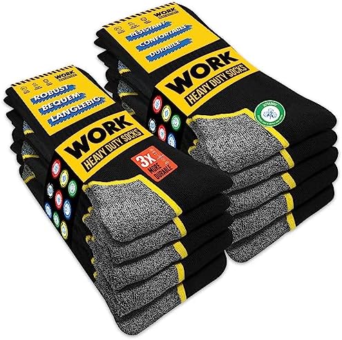 SOXCO WORK Socks 10 paia, calze da lavoro da uomo confezione da 10 paia