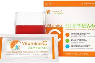 Vitamina C Suprema | Multivitaminico | Difese Immunitarie + Energia | Con Magnesio e Potassio, Vitamine B, Echinacea, Sambuco, Zenzero | Vitamina D, Zinco, Selenio | 30 Bustine